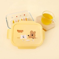 DINOTAENG 耐熱玻璃保鮮盒-呆萌町 1000ml便當盒 適用於微波爐