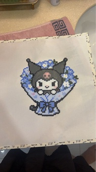 Kuromi 庫洛米 藍色花束 拼豆