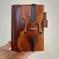 danglan-Violin Leather Music Score Notepad-Cowhide Journal Loose-Leaf Book for Musicians with Musica
