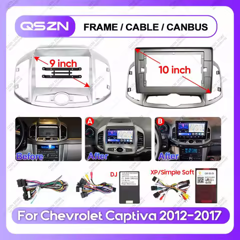 QSZN 9/10.1Inch Car Frame Fascia Adapter Android Radio Fitting Panel Kit For CHEVROLET CAPTIVA 2012-