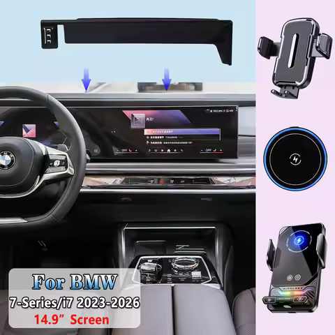 Model-Specific For BMW 7 Series G70 i7 M70 2023 2024 2025 2026 Car 14.9" Screen Phone Holder Magneti