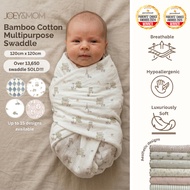 Joey&Mom Premium Bamboo Cotton Baby Swaddle Blanket 120x120cm | Eczema Friendly Swaddle, Blanket Wra