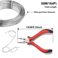 0.8mm-1.4mm Silve Aluminum Wire 50M(164 Feet) Bendable Metal Wire for CraftsSculptingArmatureAccesso