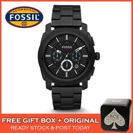 [100% READY STOCK] FossiI FS4552 Machine Chronograph Black Stainless Steel Men Watch Watches Jam Tan