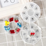 One Week Pill Box Weekly Tablet Storage Box With Lid / Travel Portable Premium Pill Box  / Durable Sealed Medicine Dispenser Container