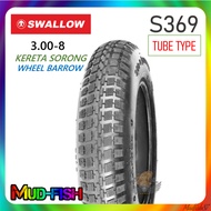 SWALLOW S369 TUBETYPE WHEEL BARROW TYRE 13x3 | 13X3.00 | 300x8 | 3.00-8 (TAYAR KERETA SORONG)