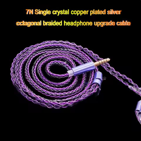 In-Ear Headphone Extension Cable HiFi 8Core 7N OCC Copper Silver Plated Balance able 4.4mm MMCX/0.78