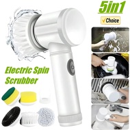 Electric Spin Scrubber Cordless Spin Scrubber With 5 Replaceable Brush Heads Electric Cleaning Brush