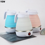 YEW Electric Kettle, 600ml 110V/220V Water Kettle, Portable Foldable Mini Leakproof Silicone Kettle 