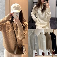 W8340 Long-Sleeved Shirt Sweater Style Woven Fabric With Braided Pattern Decorated With A Good Elast