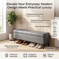 Ultra Narrow Shoe Bench Long Storage Stool for Small HDB BTO Apartment Entryway