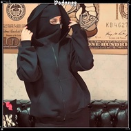 Dafengg Men And Women Balaclava Y2K Gothic Harajuku Winter New Item Double Hooded Sweatshirt Men'S H