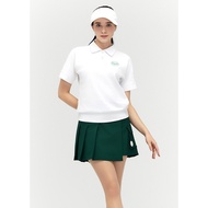 DUVIK] Flower Motif Y-Collars Raglan Brujon T-Shirt - DF2WTS131M / WHITE