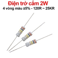 (20 pieces) Plug-in resistor 2W 4 color rings ±5% - value 120R to 25KR
