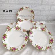 Piring Makan Cekung Capodimonte Motif Royal Albert