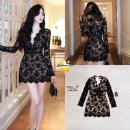 Rattana เดรสลูกไม้แขนยาวทั้งชุด  ทรงสวยมาก ละมุนที่สุดแต่งโบที่ช่วงเอวหน้าอกและช่วงเอว