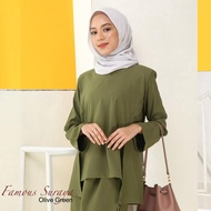 Baju Kurung Moden Famous Suraya in Olive Green
