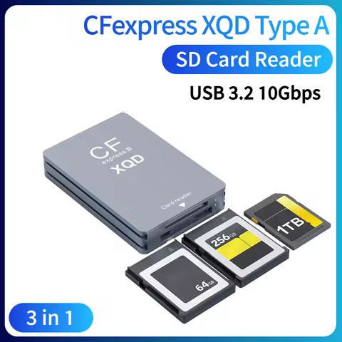 10Gbps CFexpress XQD SD Cards Reader with USB C To USB A/C CF Express Card Adapter for Professional 