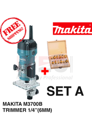 MAKITA TRIMMER M3700B / MINI ROUTER  / WOOD TRIMMER ROUTER  (1/4”) (1 YEAR WARRANTY)