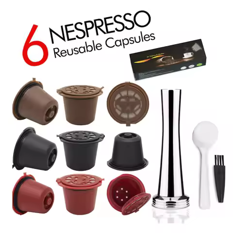Reusable Coffee Capsule for Nespresso Machine with Stainless Filter Mesh icafilas Refill Espresso Po
