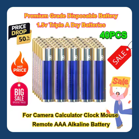 40PCS Premium Grade Disposable Battery1.5v Triple A Dry Batteries For Camera Calculator Clock Mouse 