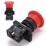 【Fast Shipping】Red Mushroom Emergency Stop Push Button Switch 600V 10A car XB2-ES542 22mm NC N/C