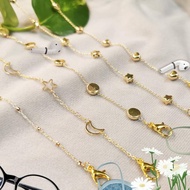 藍芽耳機鍊眼鏡鍊口罩鍊 14K包金 淡金色 長短多用途項鍊 5選1