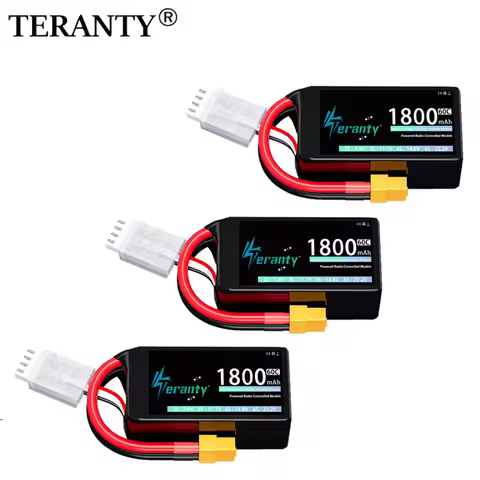 3Pcs TERANTY 2S 3S 4S 1800mAh Lipo Battery 60C With T XT30 XT60 JST for RC Car Truck Buggy FPV Drone