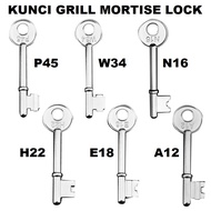 NEW KEY Grill Key Kunci Grill A12 E18 H22 N16 W34 P45 untuk Mortise lock Sun hook lock [SJ MALL]