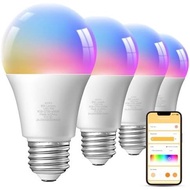 TJOY 4 Pack Smart Light Bulbs, Bluetooth WiFi Led Bulb Work with Alexa &Google Assistant, RGB Color 