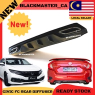 HONDA CIVIC FC 2016 - 2023 REAR DIFFUSER 🔥ReadyStock🔥 BLACK WITH DUMMY EXHAUST