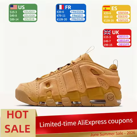 Nike Air More Uptempo: Comfortable, Versatile, Retro, Minimalist, High-End Basketball Shoes (Unisex)