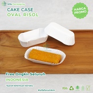 PUTIH 1000 Pcs Oval Cake Cup White Paper Cup Cake Risoles Container Cake Risoles Non-Stick Oval Pape