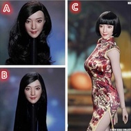 SUPER DUCK 1/6 Sdh031 Female Head Sculpt - A B C Three Styles With Wheat Skin Tone Body