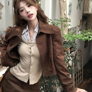 casual outfit set for woman outfit woman set outfit woman Merad Retro Brown Lapel Feel Formal Should