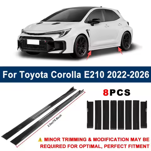 Aerodynamic 2m Sectional Side Skirt Extension Lips Racing Side Spoiler For Toyota Corolla E210 2022-