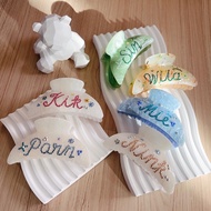 Hair Clip custom Add On Crystal Name 9.5 cm. Say Hello To Chat Notify Your And Design Free 1 Side
