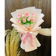 Premium pastel pink tulip bouquet. Gentle design, meaningful gift.