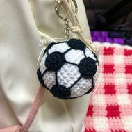 Handmade wool soccer ball keychain