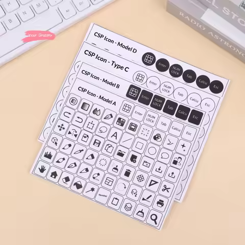 Y-CSP Paint Shortcut Icon Keyboard Sticker Clip Studio Paint Tablet Keyboard Sticker Paint Shortcut 