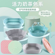 Silicone Air Fryer Pan Baking Pan Handle Baking Mold Baking Baking Pan Air Fryer Mat Accessories/11.