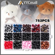752pcs/box Doll Eyes Plastic Safety Eyes Black Safety Eyes Doll For Bear Doll Animal Puppet Eyes