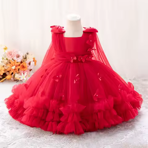 0-5-Year-Old Toddler Baby Dresses New Type One-Year-Old Birthday Party Dress Official Baby Girl Chri