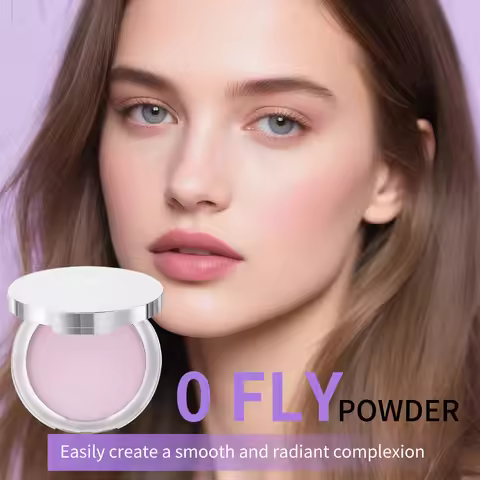 Lavender Pressed Powder Matte Powder Lasting Oil Control Full Coverage Face Compact Setting Powder M