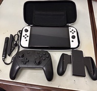 Nintendo Switch OLED 白色主機 Switch白色保護套 Switch黑色手掣