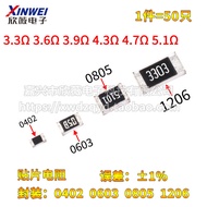 0402 0603 0805 1206 Chip Resistor 3.3 R 3.6 R 3.9 R 4.3 R 4.7 R 5.1 R Euro 1%