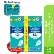 WHISPER H/FLOW & OVERNIGHTS WINGS 2 x 16'S VIDA Pharmacy