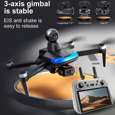 S185 2025 ew with 3-axis PTZ 5G Digital Image Transmission 4K Drone with Camera LCD Screen Remote Co