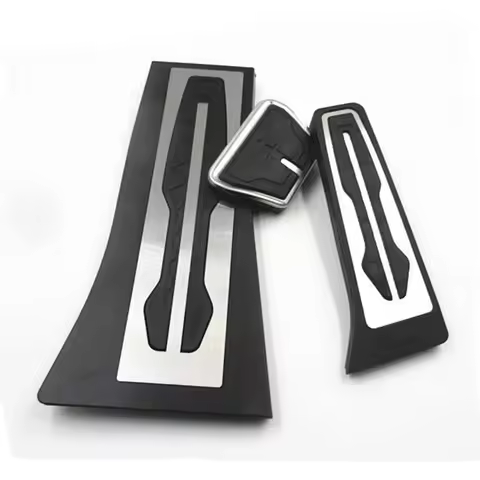 LHD Gas Fuel Brake Footrest Pedal Plate Pad AT For BMW X5 X6 F15 F16 E70 E71 E72 Pedals Pad Car Acce