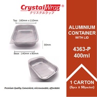 [1 CARTON] STAR PRODUCTS 400ml RECTANGULAR ALUMINIUM TRAY WITH LID 4363-P MULTIPURPOSE [250 PCS/CART